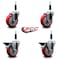 Service Caster 4'' Red Poly Wheel Swivel 7/8'' Expanding Stem Caster Set 2 Brakes, 4PK SCC-EX20S414-PPUB-RED-2-PLB-2-78 - alternate 5